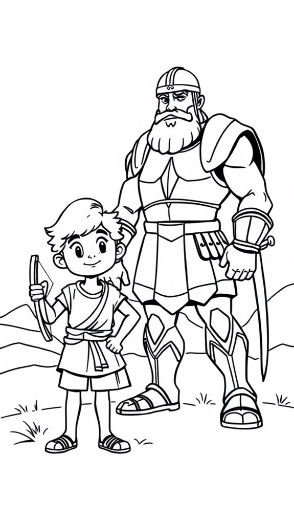 david vs goliath coloring page