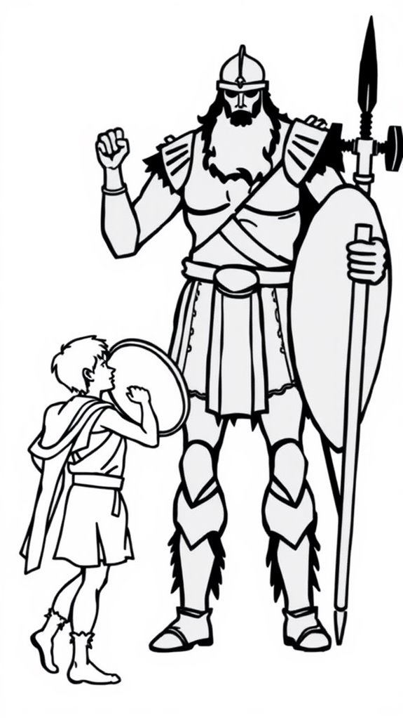 david vs goliath coloring page