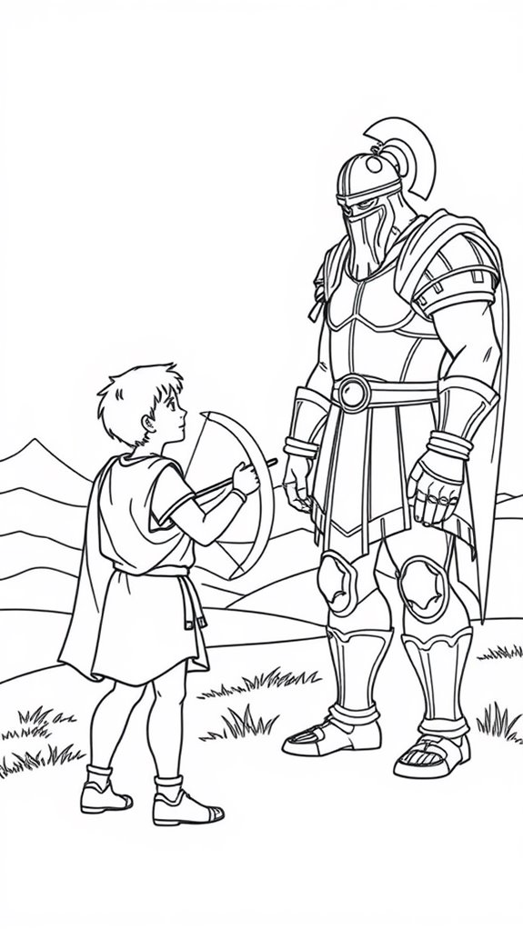 david vs goliath coloring page