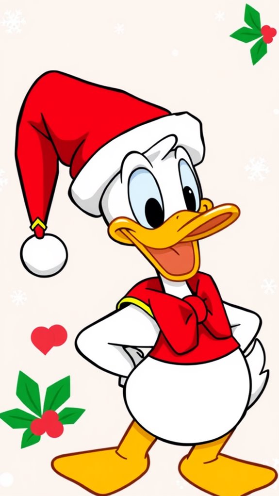 donald duck in santa hat