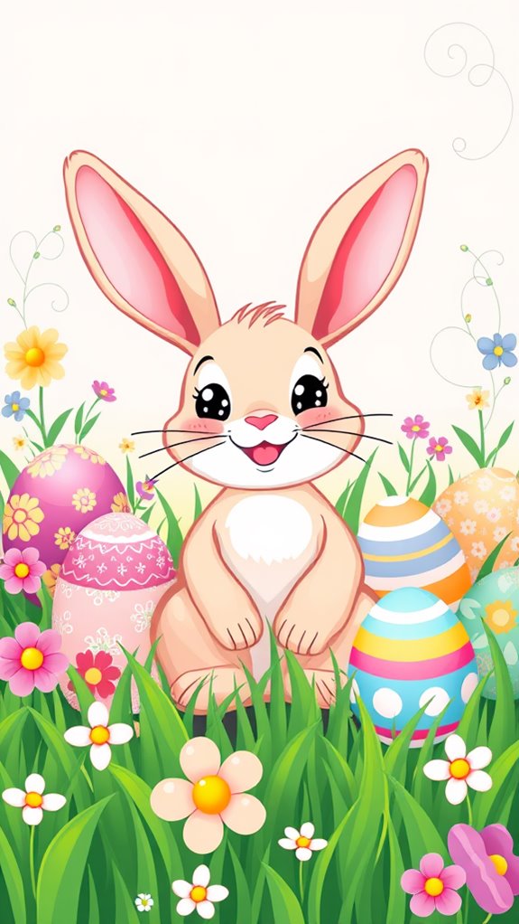 easter bunny and eggs