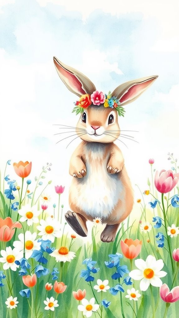 easter bunny watercolor illustration