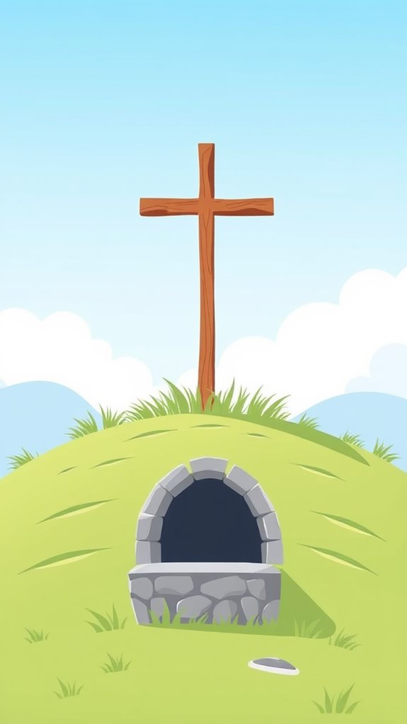 easter cross empty tomb