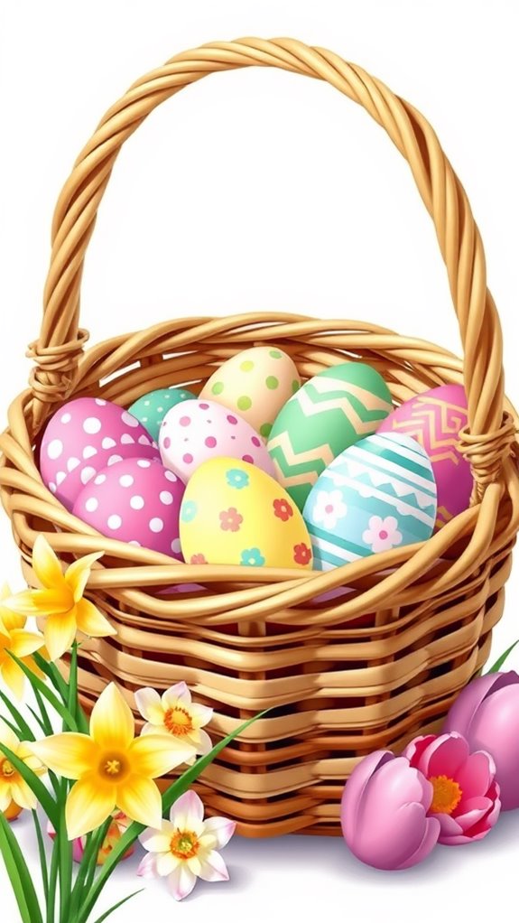 easter eggs in basket