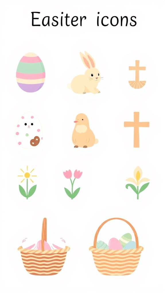 easter themed simple iconography