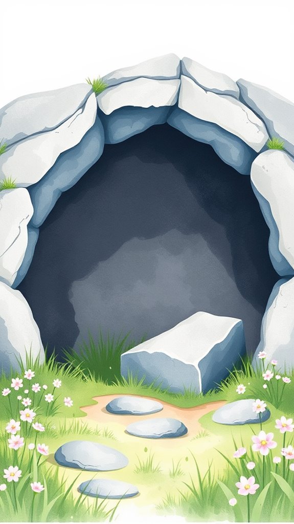 easter watercolor tomb clipart