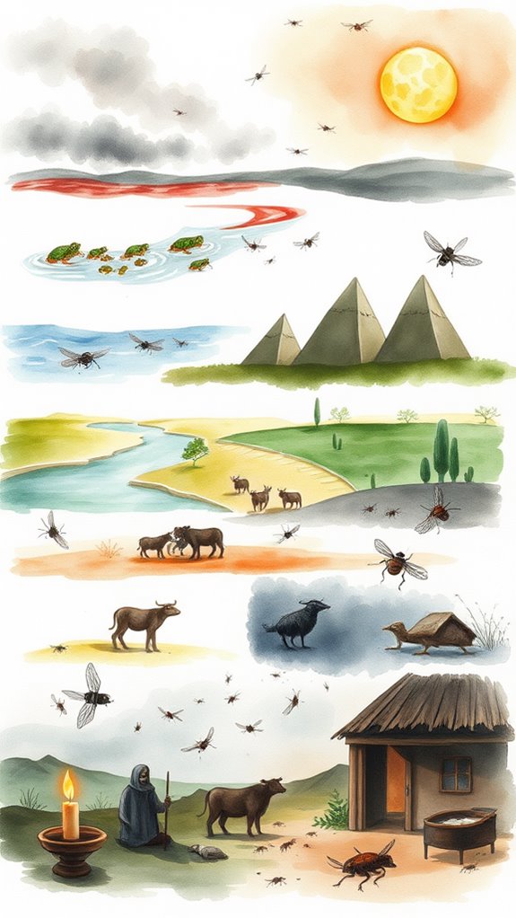 egyptian plagues watercolor art