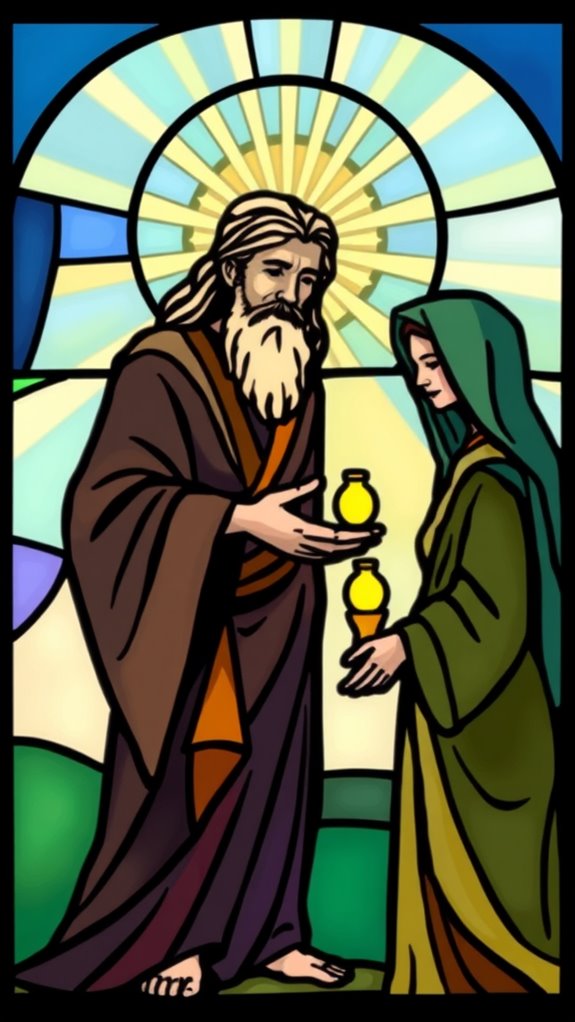 elijah and widow stained glass