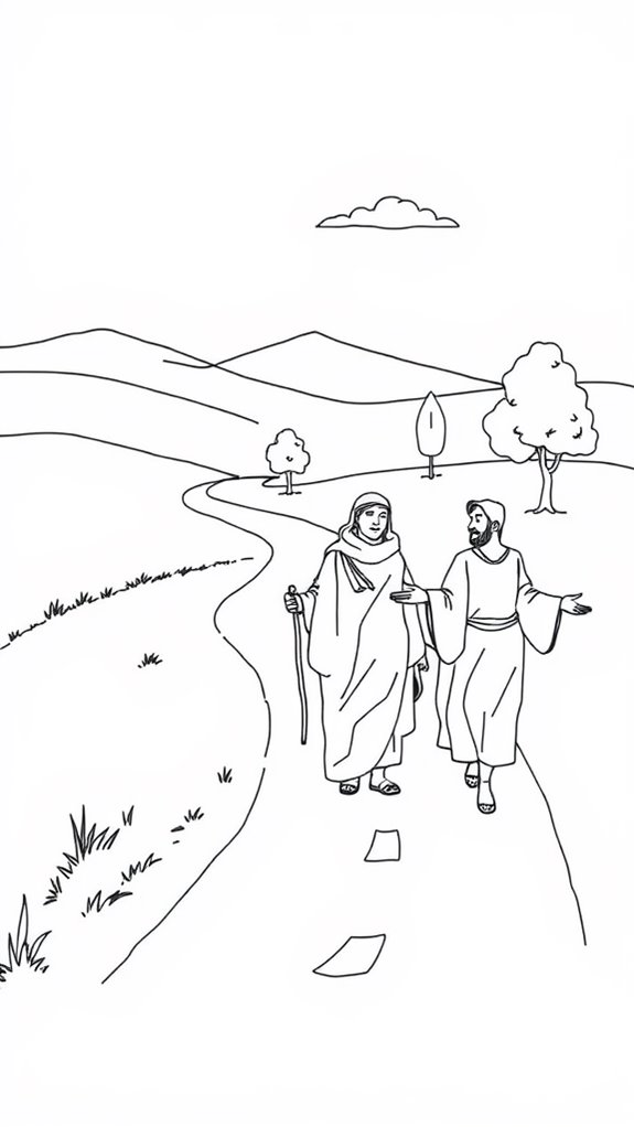 emmaus journey coloring page