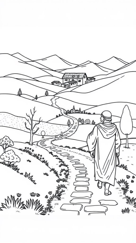emmaus journey coloring page