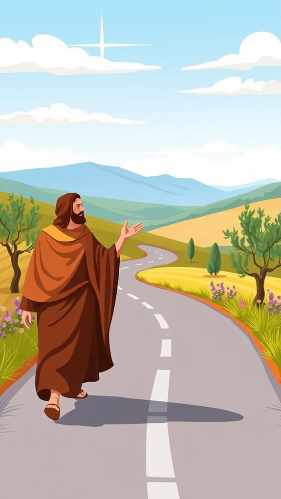 emmaus journey flat design