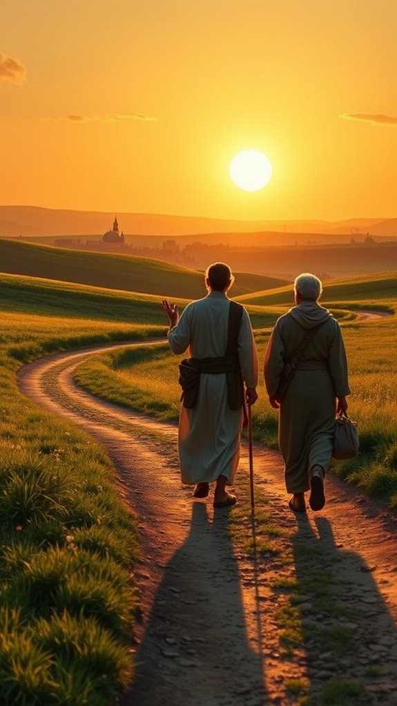 emmaus journey photorealistic scene