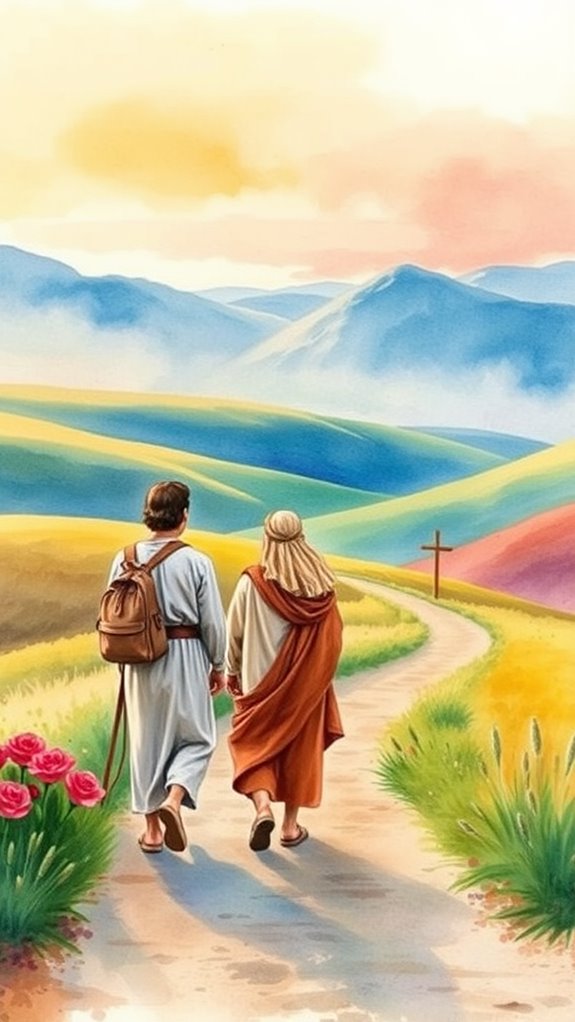 emmaus journey watercolor artwork