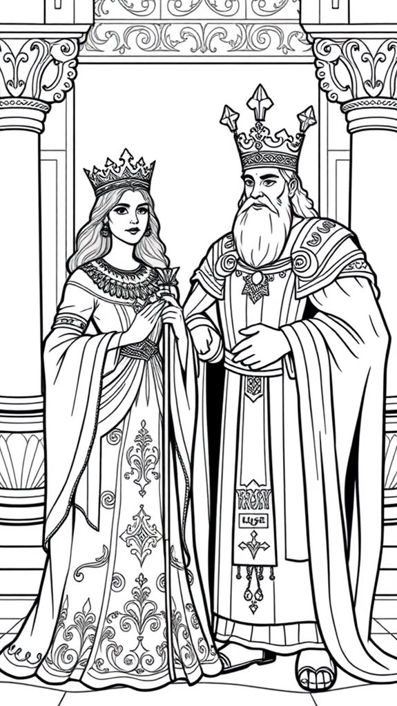 esther and xerxes coloring page