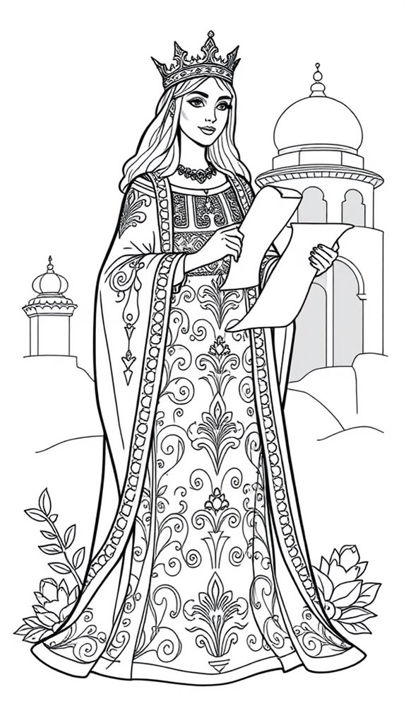 esther scrolls coloring activity