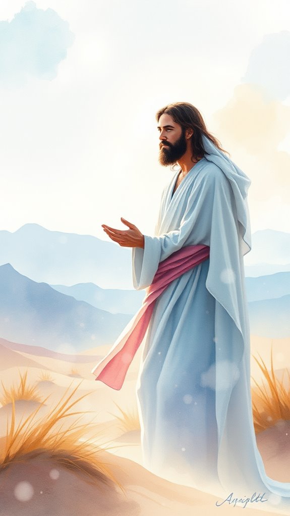 ethereal watercolor jesus temptation