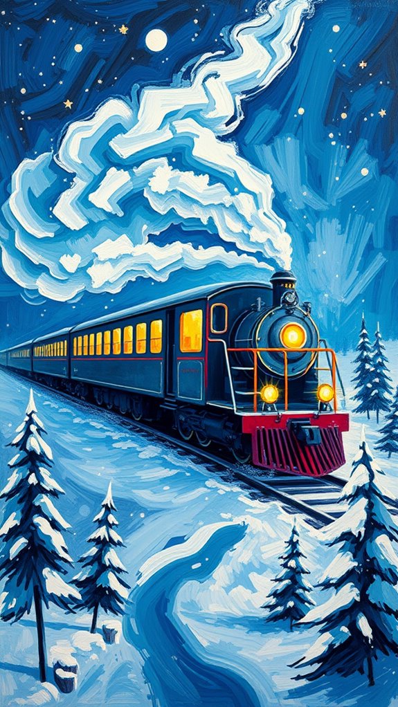 expressive polar train art