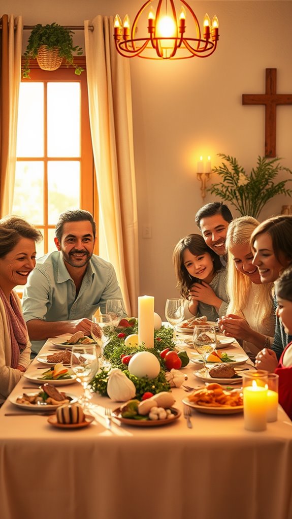 family celebration during holy week