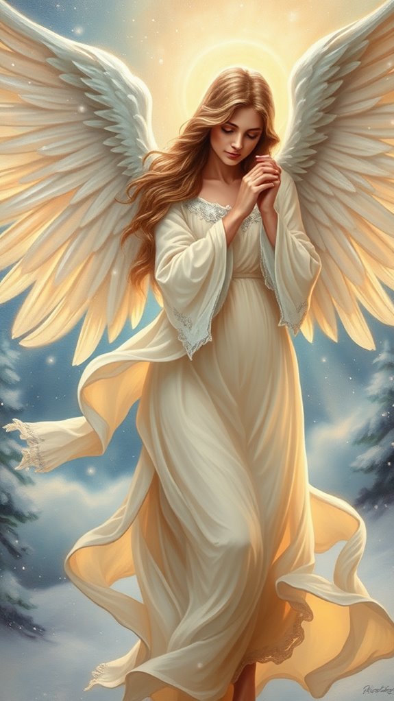 festive angelic oil painting