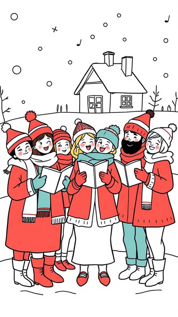12 Christmas Carolers Coloring Pages - Printable &amp; Free To Download ...