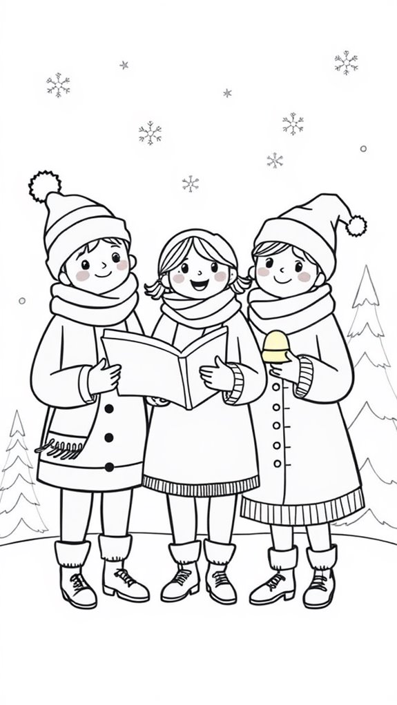 festive carolers coloring fun