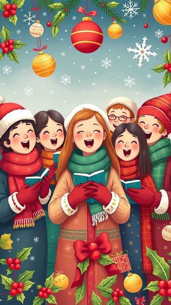 festive christmas carolers graphics