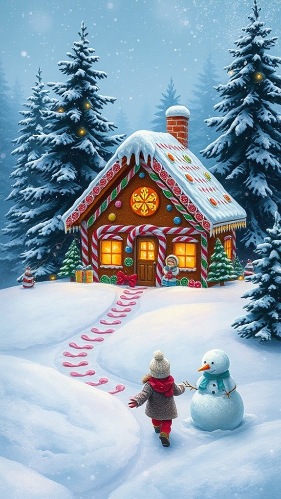 festive gingerbread house image