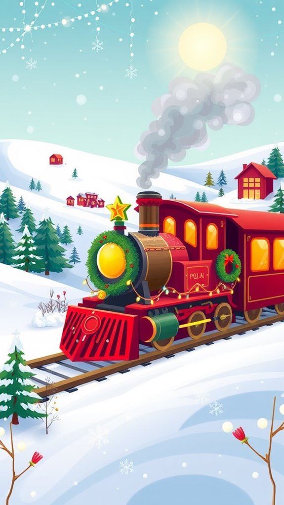 festive polar express clipart
