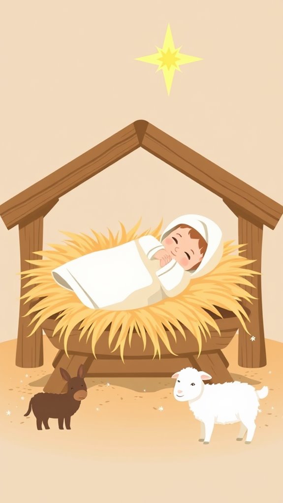 flat design baby jesus