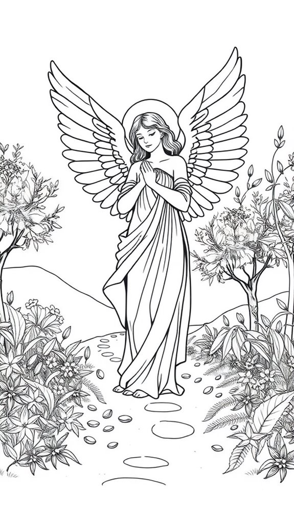 garden angel coloring page