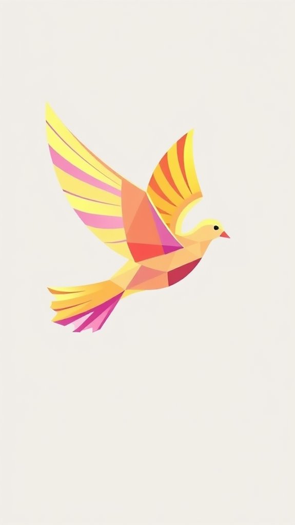 geometric dove in flight