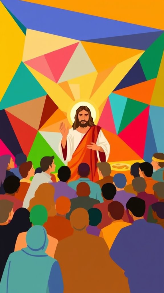 geometric jesus feeding multitudes