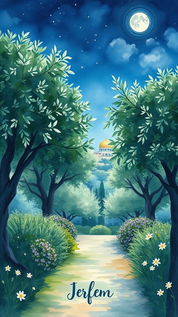 gethsemane garden watercolor painting