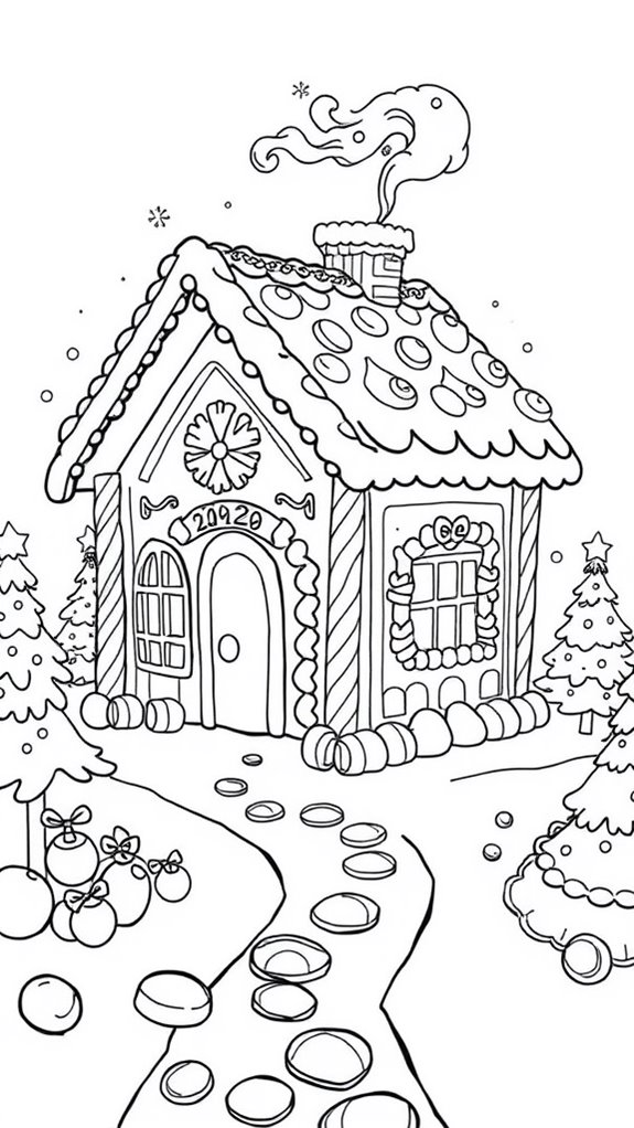 gingerbread house coloring activity
