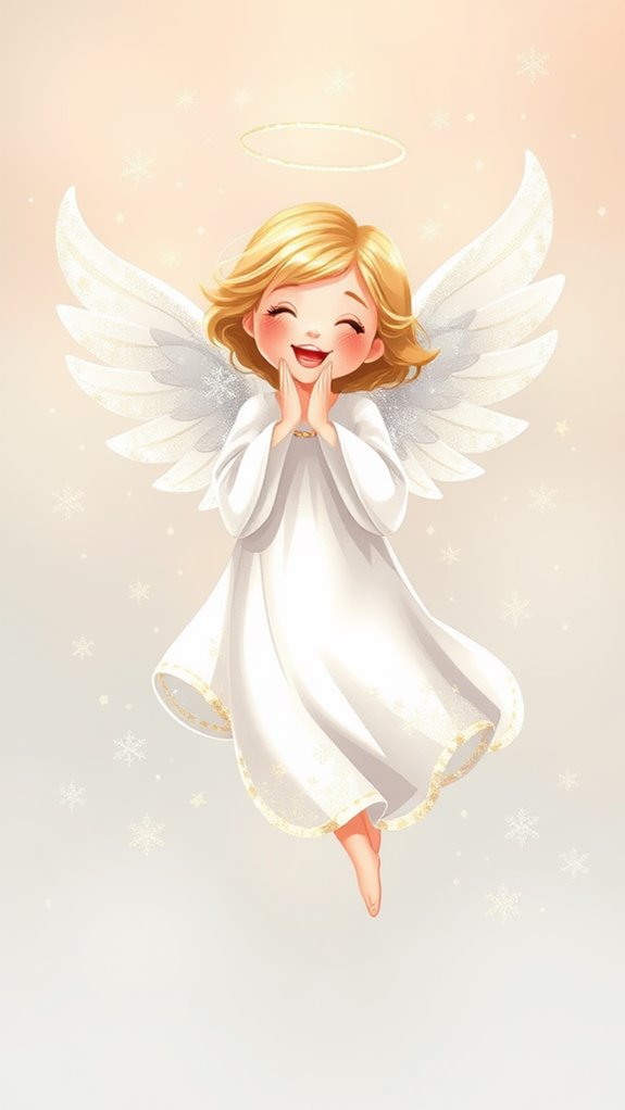 glittery christmas angel illustration