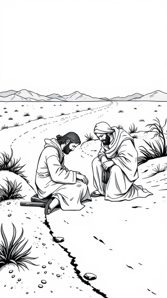 good samaritan monochrome illustration