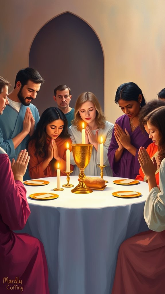 gouache artwork of communion