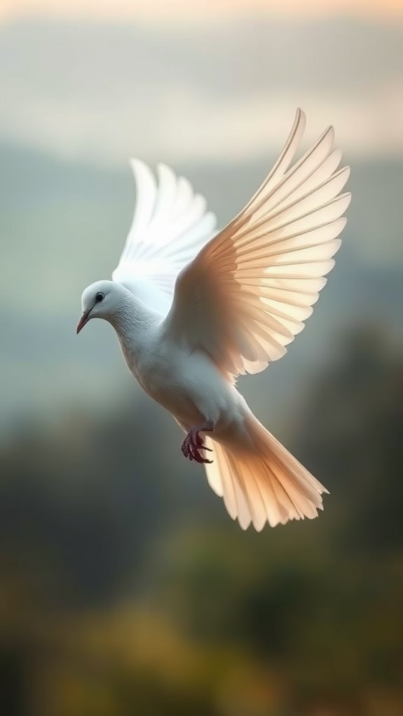 graceful dove illustration depicted