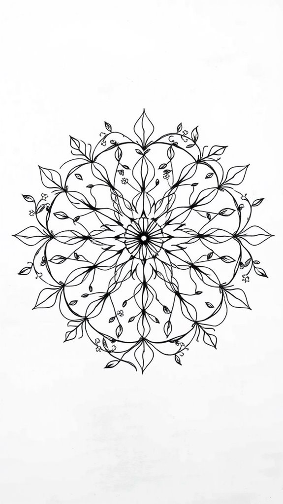 growth themed mandala coloring page