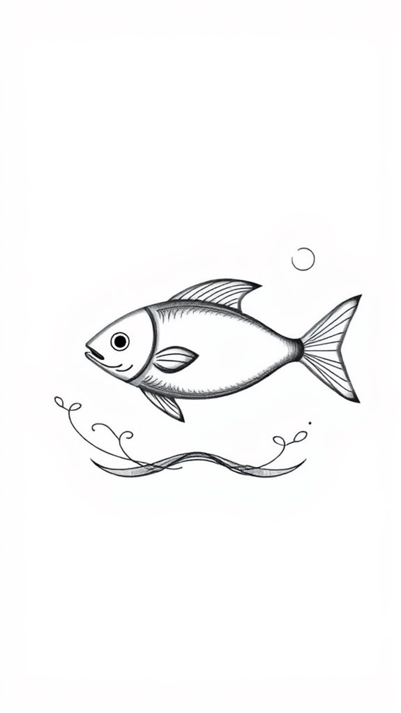 hand drawn christian fish symbol