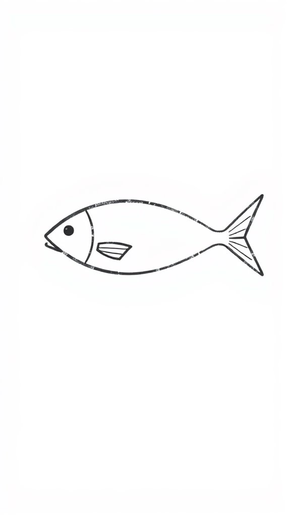 hand drawn christian fish symbol