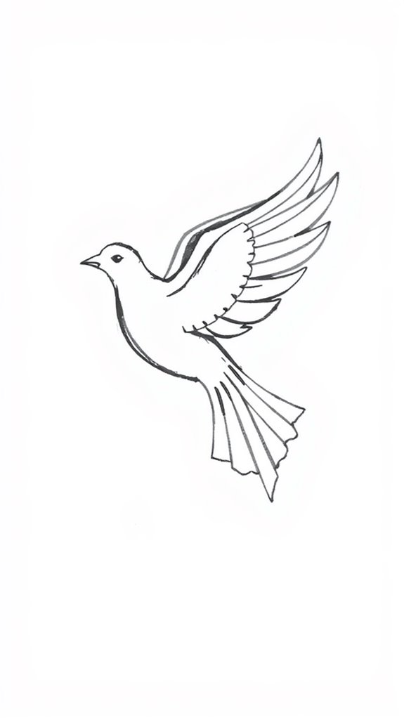 hand drawn dove sketch