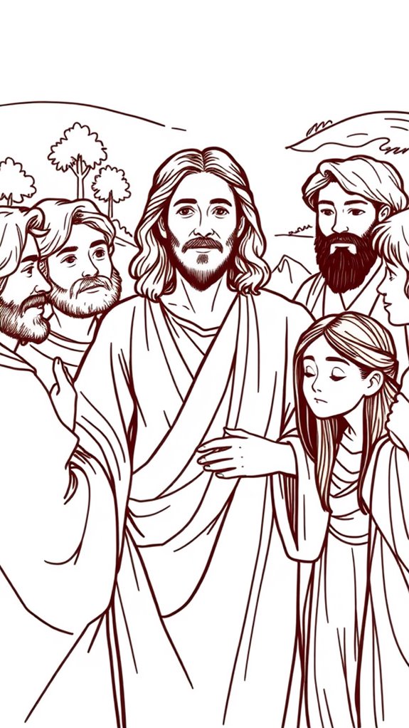 hand drawn jesus disciples sketch