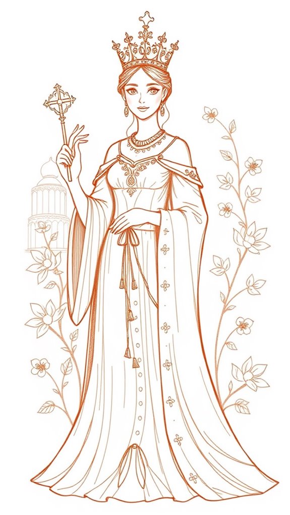 hand drawn queen esther illustration