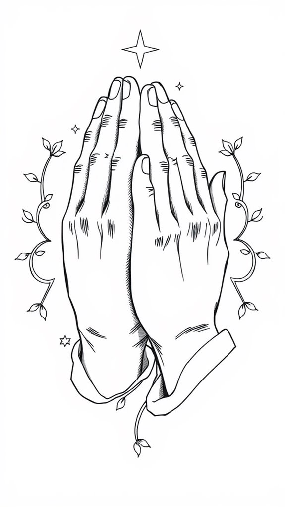 hands in prayer coloring