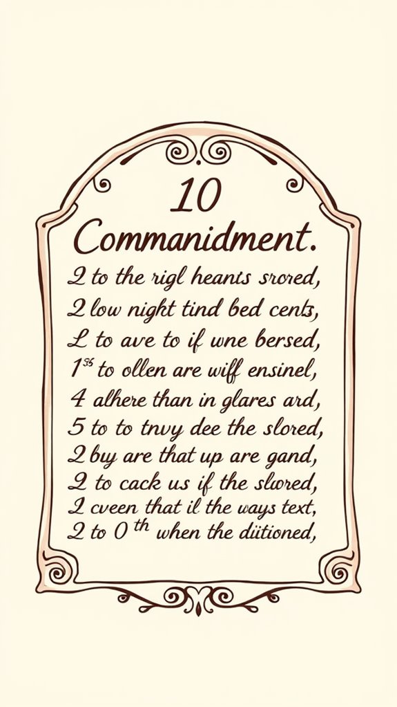 handwritten ten commandments art