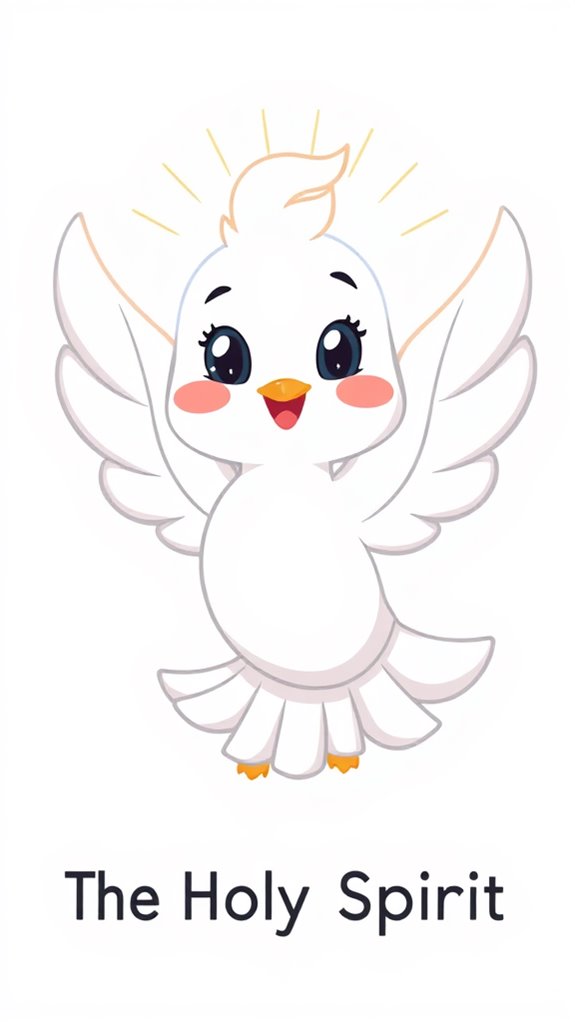 happy dove clipart illustration