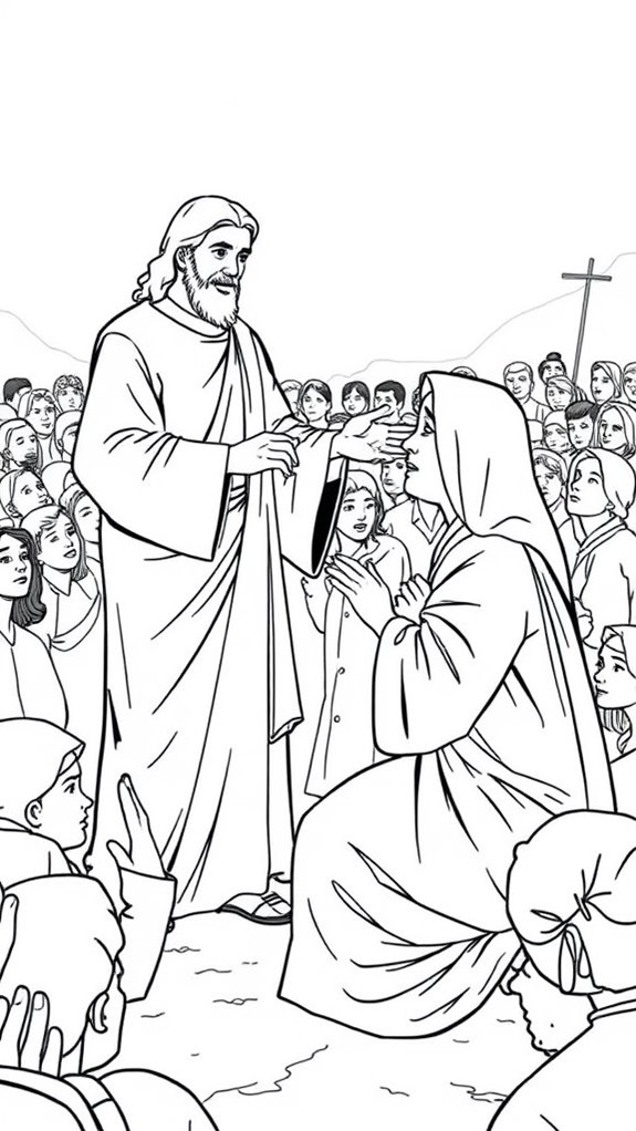 healing woman coloring page