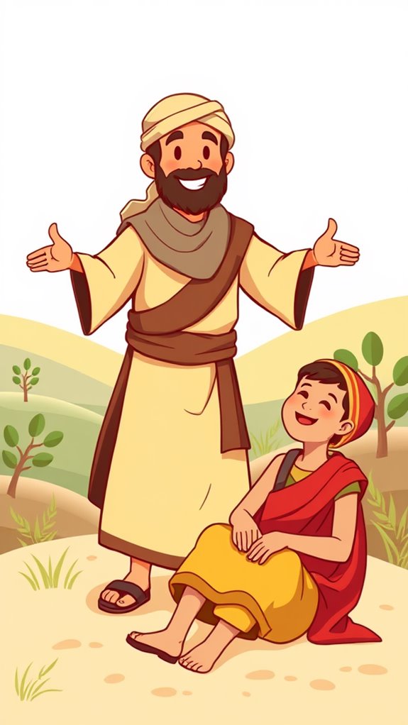 helpful person sharing joy