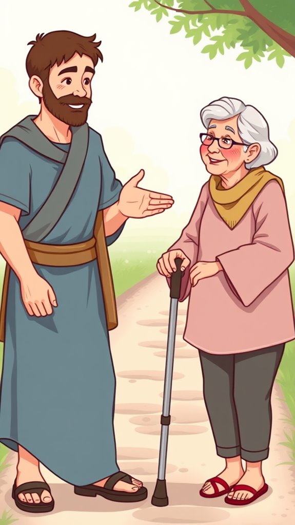 helpful samaritan aiding elderly